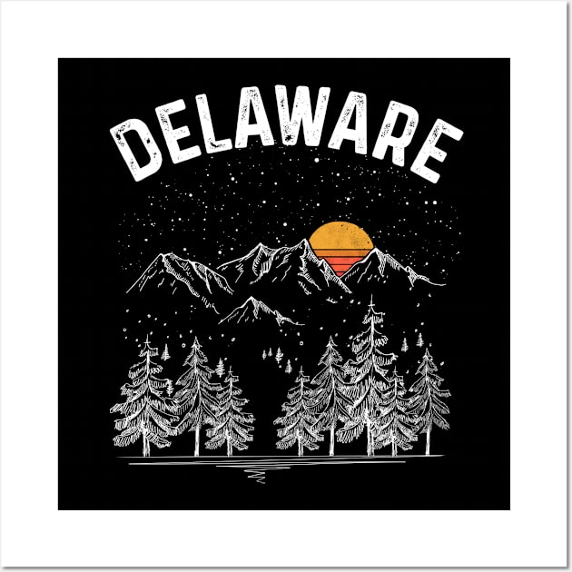 Vintage Retro Delaware State Wall Art by DanYoungOfficial